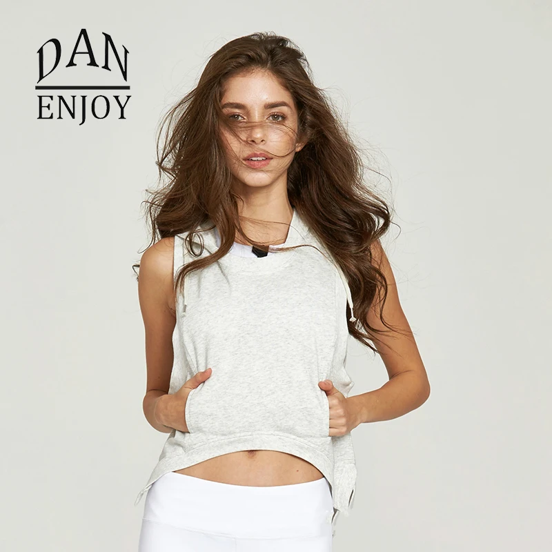 Лидер продаж Йога Худи Фитнес Спортивная футболка женщин без рукавов Бег кофты