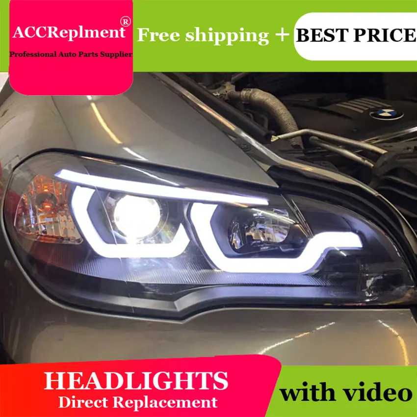 Автостайлинг для BMW X5 E70 2007 2013 фары парковка Q5 биксеноновые линзы светодиодный ные