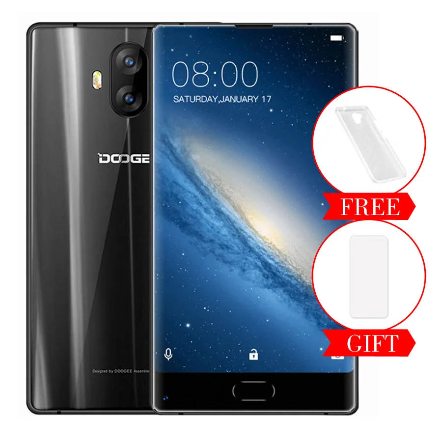 Black colour DOOGEE MIX Lite Android 7,0 4G, мобильный телефон с функцией 5,2 MT6737 2 Гб Оперативная память 16 Гб Встроенная память 3080 мА/ч, два 13+ 8 Мп отпечатков пальцев ОТА смартфон - Цвет: Black colour