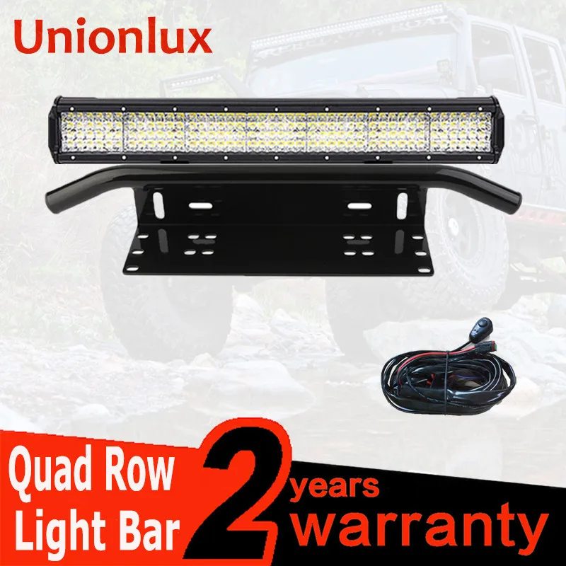 light wire brakcet 20 дюймов комбинированный светодиодный светильник 12V 4-Row+ 2" bull bar передний бампер номерной знак кронштейн для внедорожника 4x4 грузовики трактор автомобиль - Цвет: light wire brakcet
