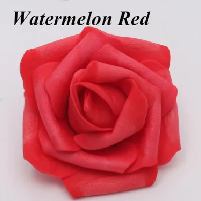 Watermelon Red 100 голова 6-7 см Искусственный букет из цветов ПЭ Пена розы цветы ручной работы свадебные украшения для дома праздничные вечерние скрапбукинги реквизит - Цвет: Watermelon Red