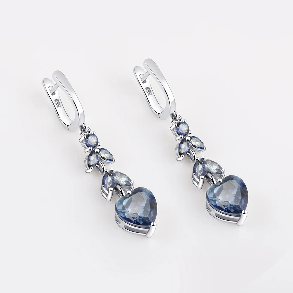 Женские Балетные серьги с натуральным иолитом 7.88Ct голубой мистический кварцевый