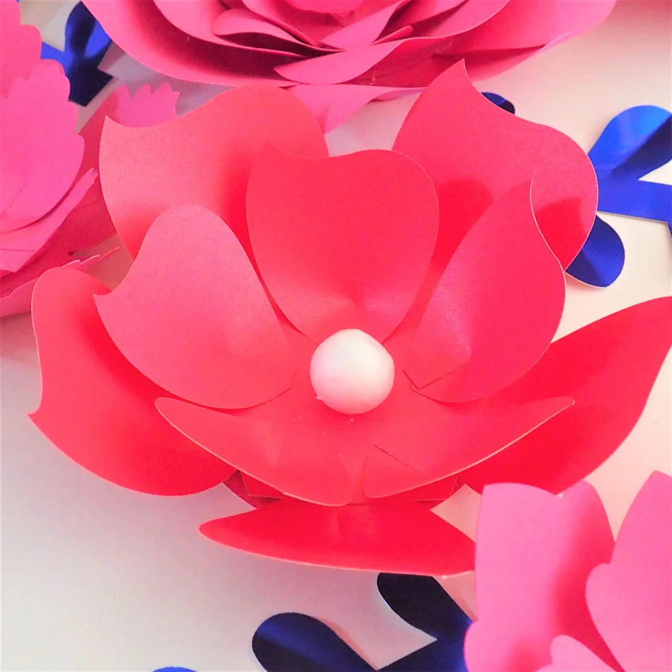

Handmade Rose Easy Made DIY Paper Flowers Blue Leaves Set For Nursery Wall Deco Baby Shower Girls Room Backdrop Video Tutorials