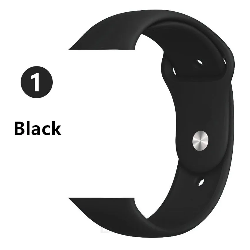 Ремешок для Apple Watch 38 мм 42 мм iWatch 4 ремешка 44 мм 40 мм спортивный силиконовый ремень браслет Apple watch 5 4 3 2 Аксессуары для ремешка - Цвет ремешка: Black