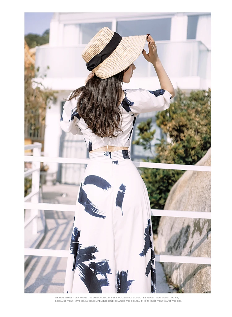 Женский дизайнерский подиумный комплект из 2 предметов с принтом чернилами