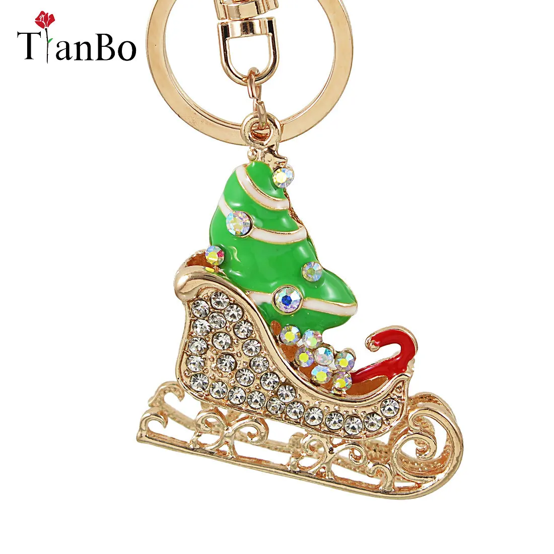 2018 Hot Sale Sled Keychain Rainbow Crystal Metal Action Figure toy model Car decor decoration wedding Christmas Gift Lover | Украшения и