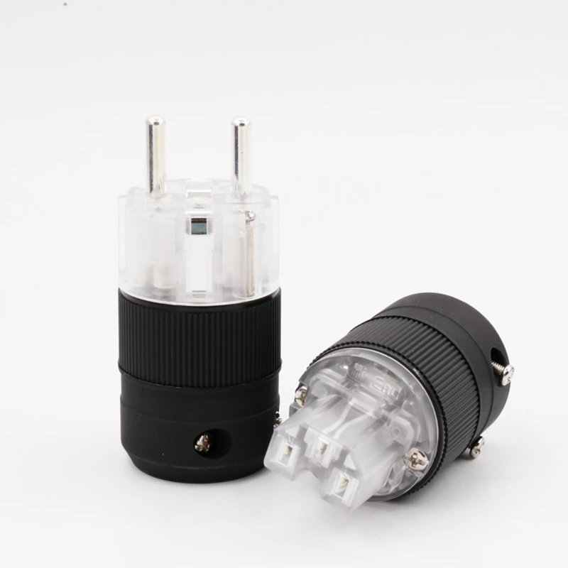 Одна пара штепсельных вилок Schuko с посеребренным разъемом IEC|iec female plug|female plugpower plug |