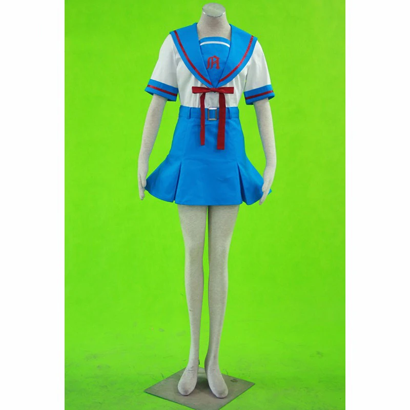 Ainclu/бесплатная доставка синяя школьная форма для девочек susumiya Haruhi no Yuuutsu костюм