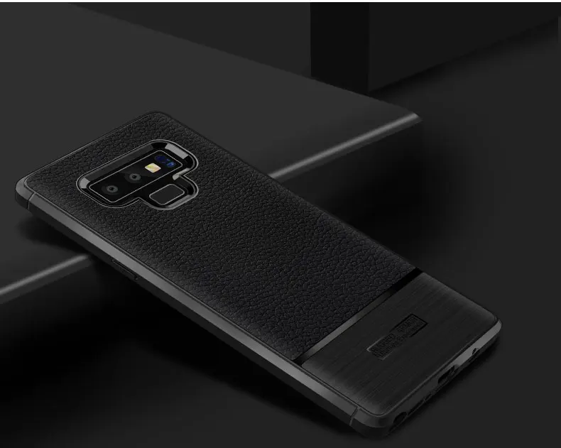 Роскошный кожаный ТПУ чехол Личи узор ударопрочный мягкий для samsung Galaxy Note 8 9 On6 2018