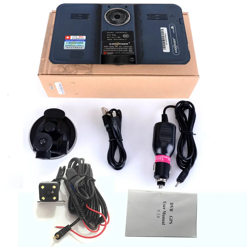 Sbhei 7 дюймов gps навигация android радар детектор с DVR заднего вида Автомобильный