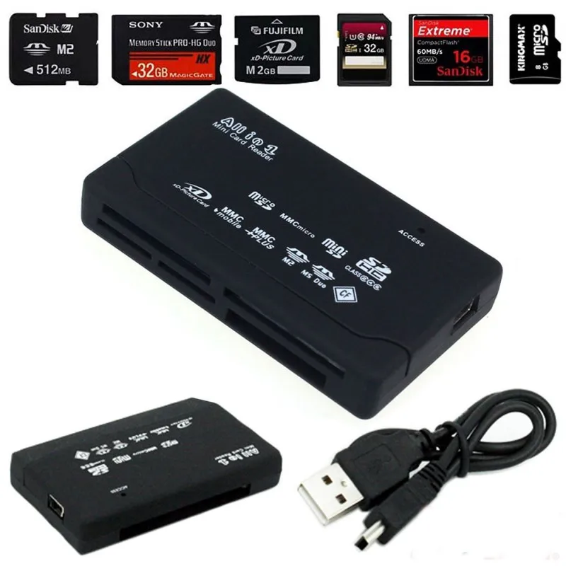 Все в одном кардридер USB 2 0 480 Мбит/с компактная вспышка SD Ultra CF MD T Flash для карт