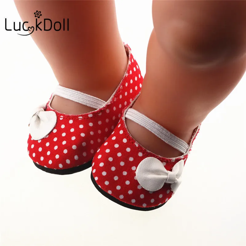 LUCKDOLL красная обувь подходит 18 дюймов Американский 43 см Детские аксессуары для