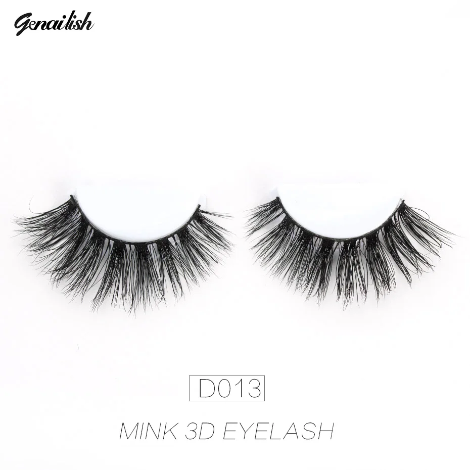 Genailish норковые ресницы 3D накладные Natutal длинные полная полоса 1 пара круглая