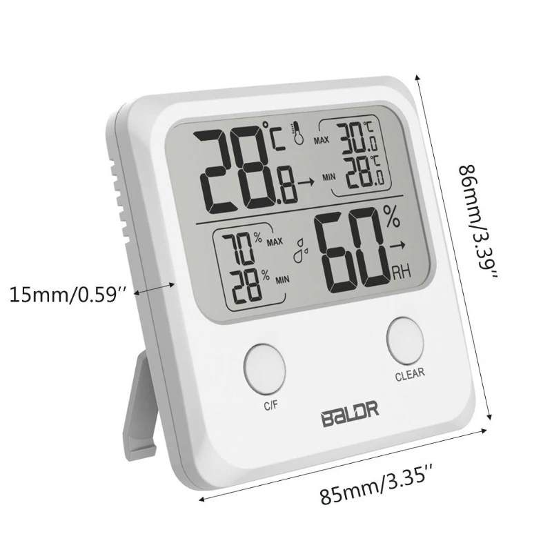 

Indoor Digital LCD Thermometer Hygrometer Wall Temperature Humidity Gauge Meter