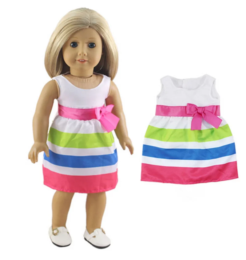 1 шт. Радужное платье American Girl Doll Одежда для куклы 18 дюймов одежда детей лучший