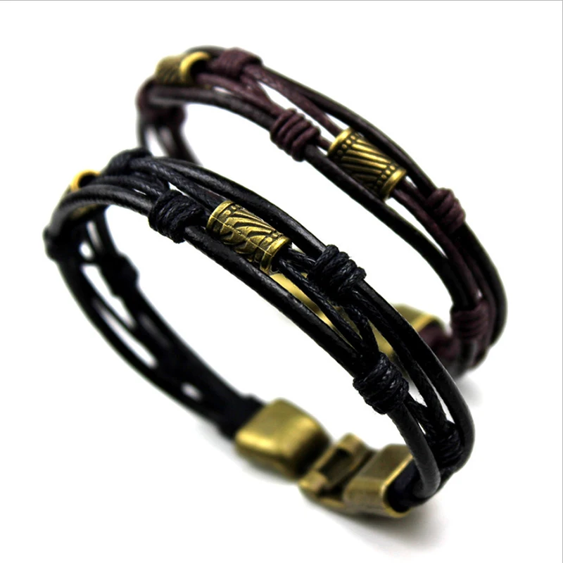 Модные Кожаные браслеты теплые плетеный Канат Jewelry любителей красивых Браслеты