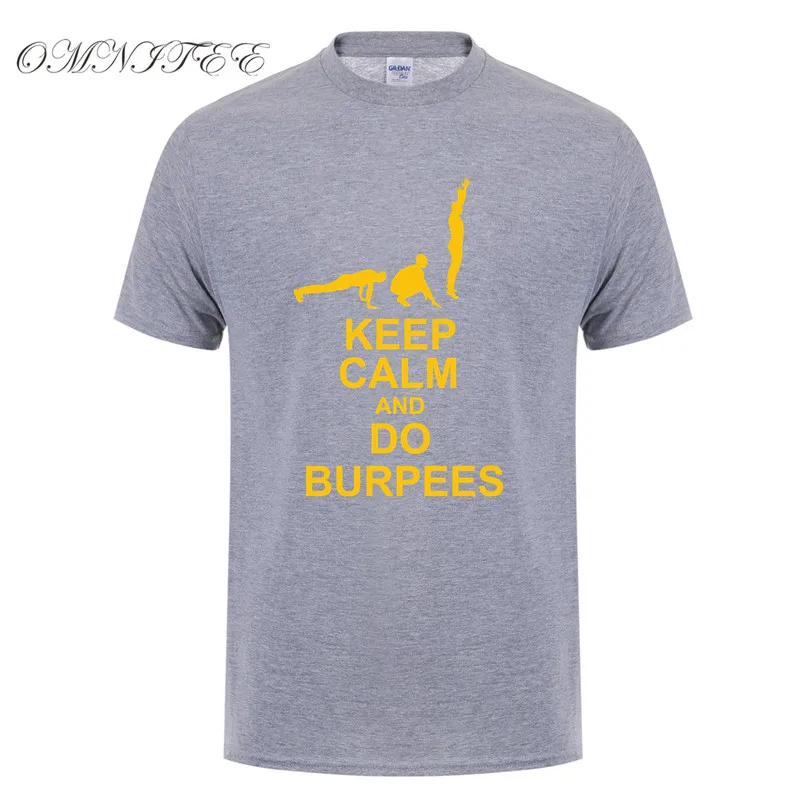 Мужская Летняя мода Gymer футболки Keep Calm и Do Burpees футболки короткий рукав хлопок фитнес мужские футболки XS-3XL OT-879 - Цвет: As picture