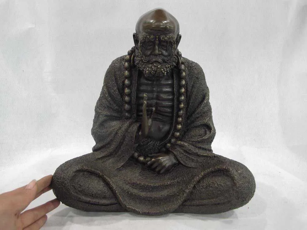 Подробнее о тибетский буддизм бронзовый медный Dharma Damour Bodhidharma монах Arhat статуя