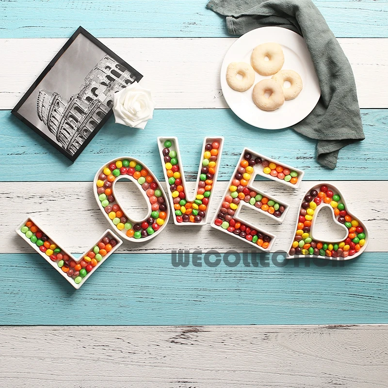 Любовь Керамика письмо конфеты посуда для конфет от китайского производителя