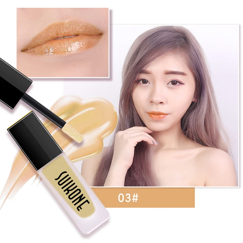 Тинт для губ SUIKONE жидкая помада блеск блестящий макияж мерцающий пигмент