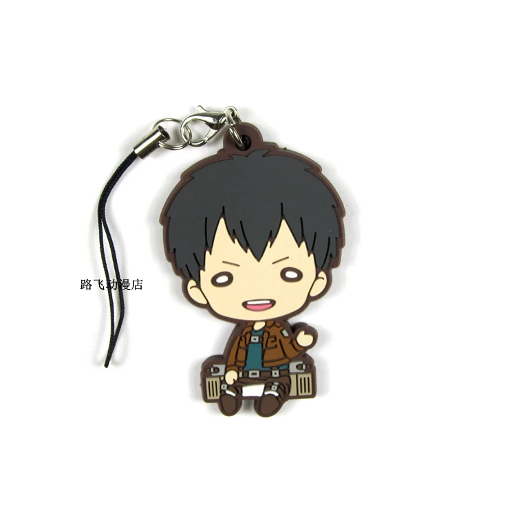 Аниме атака на Титанов резиновый брелок Eren Jaeger Mikasa Ackerman Armin arler Erwin Smith Bertolt Hoover экшн