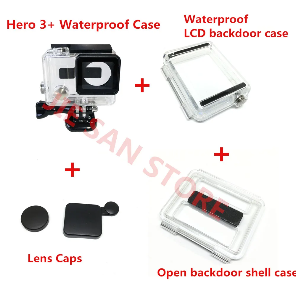Suptig для Gopro Hero 3 plus водонепроницаемый корпус + ЖК/аккумулятор BacPac открытая