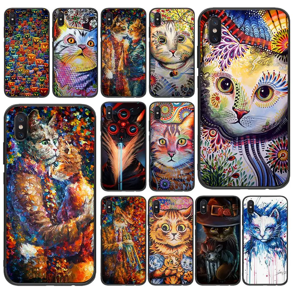 Мягкий ТПУ чехол Cat art для Xiaomi Redmi Mi6 8 9 A1 A2 F1 Plus 5/5 M8 Lite силиконовый задней панели