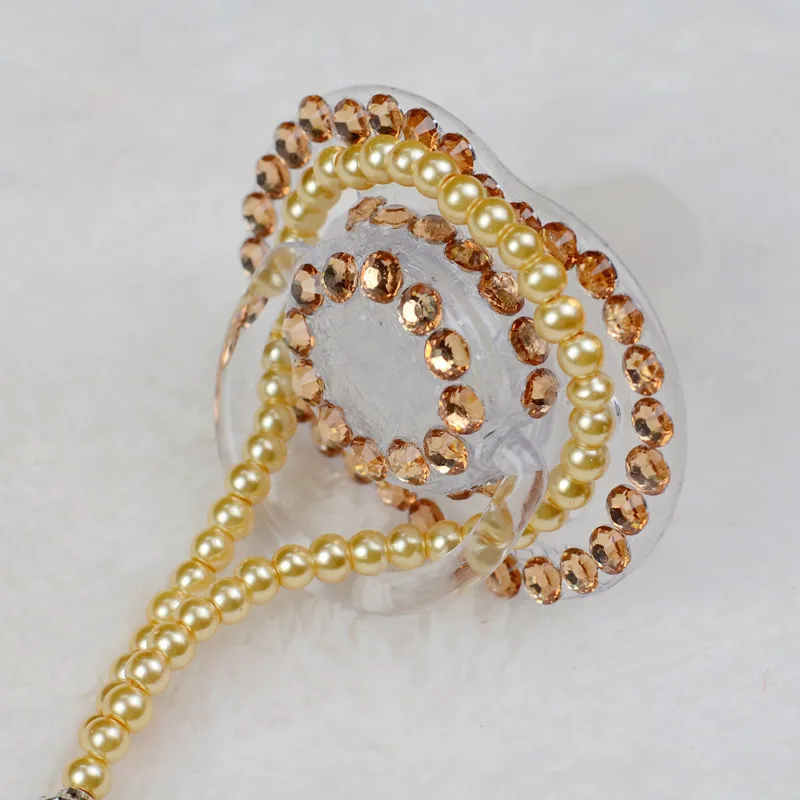 Персонализированная блестящая золотистая соска роскошные стразы соски пустышки