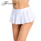 Юбка мини Женская эластичная, однотонная, с низкой посадкой, со складками, ночная рубашка для вечеринки