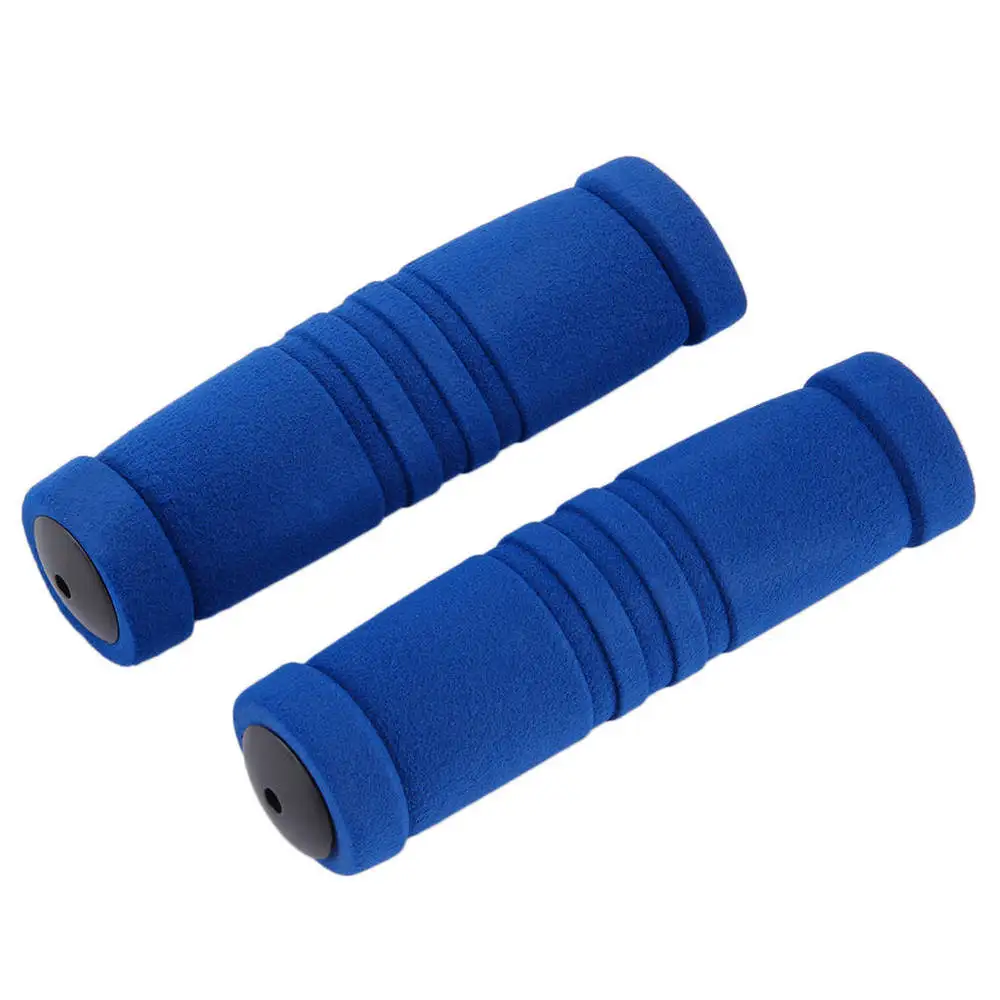 blue 1 пара MTB велик ручки для велосипеда ручка руль мягкая долговечная губка - Цвет: blue