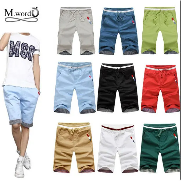 Мужские повседневные хлопковые шорты однотонные пляжные лето 2019|shorts men casual|cotton