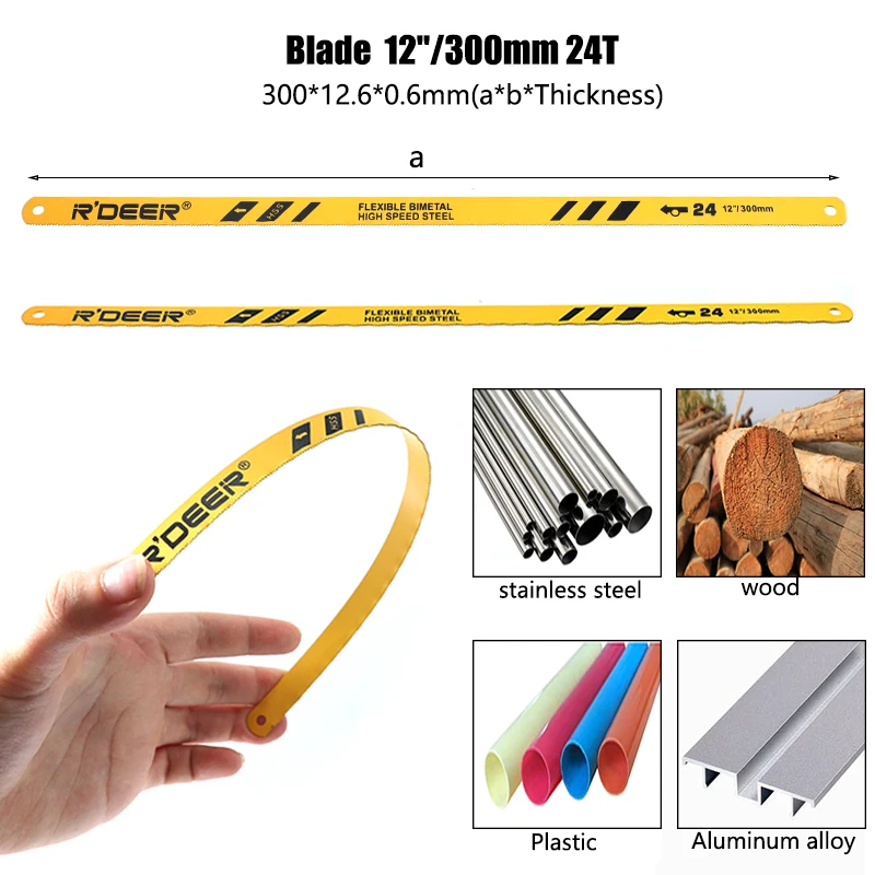 RDEER 10 &quotручная пила DIY Hacksaw алюминиевый сплав с 5 шт. лезвиями карман для резки труб