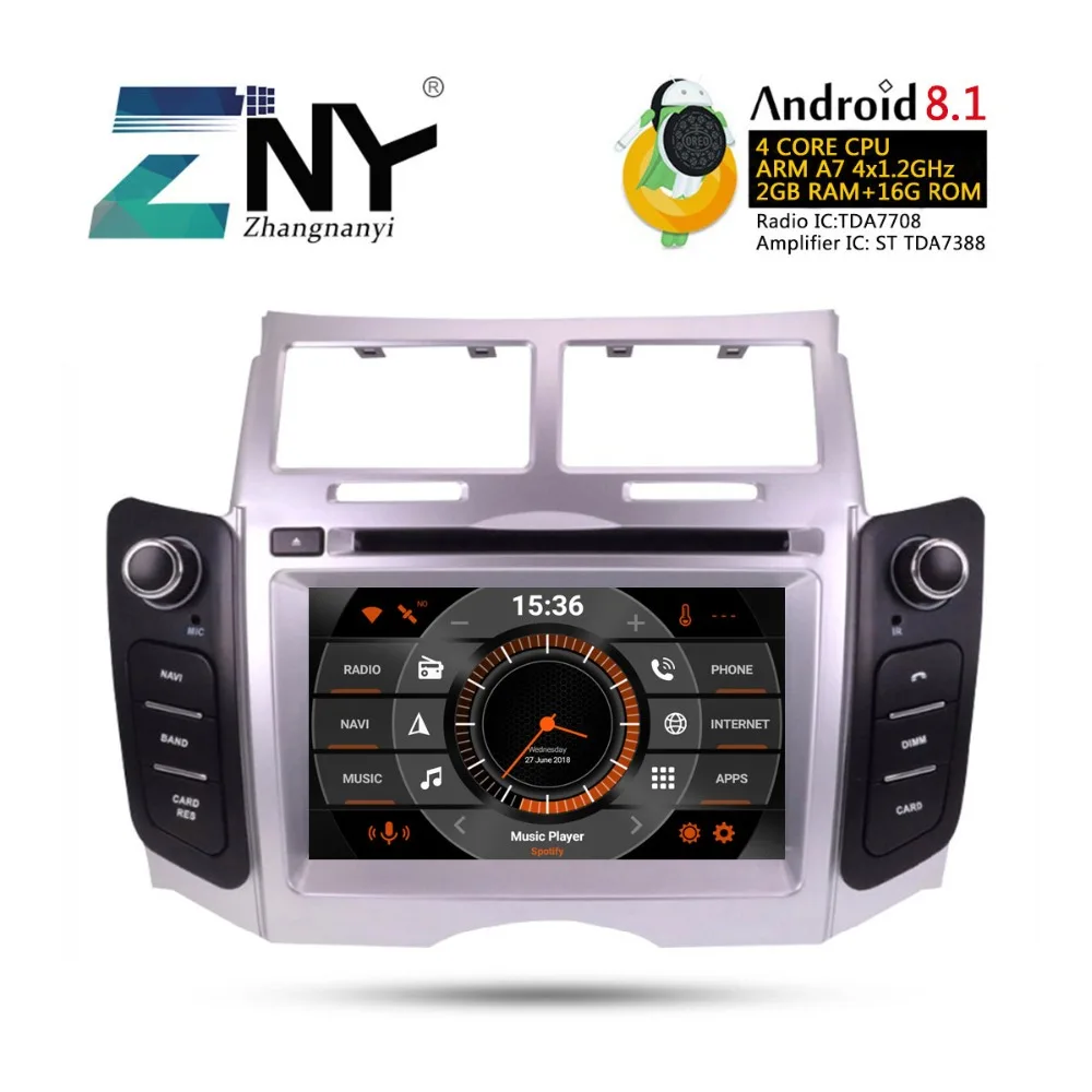 Android 8 1 Автомобильный DVD Радио для Toyota Yaris 2005 2006 2007 2008 2009 2010 2011 gps навигации стерео FM