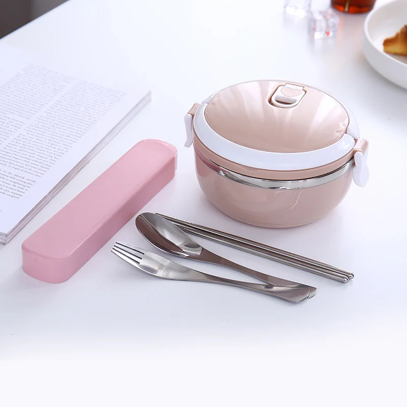 Pink 1 Layer Детский Взрослый Ланчбокс 304 из нержавеющей стали контейнер для еды термос пластиковый школьный бэнто Ланч-боксы кухонные аксессуары в японском стиле - Цвет: Pink 1 Layer