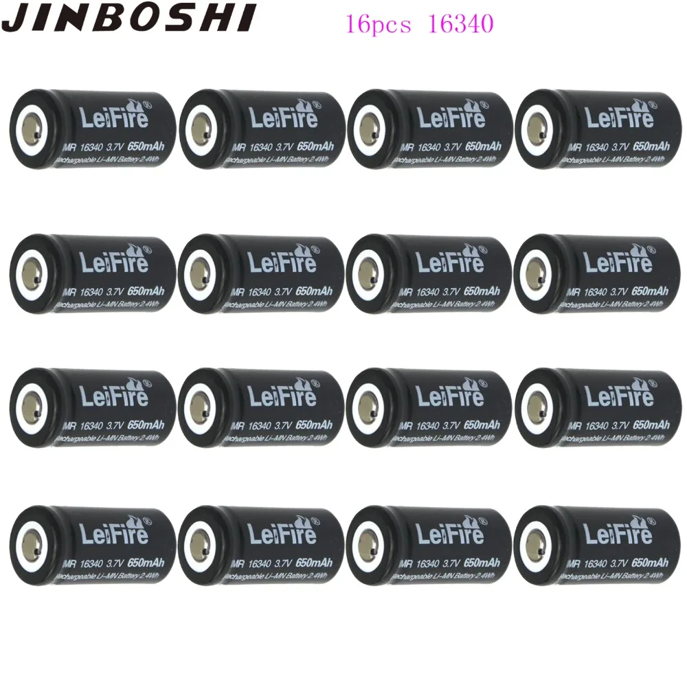 16 шт./компл. 16340 батарея 3 7 V 650mAh литий-ионная аккумуляторная CR123A для светодиодного