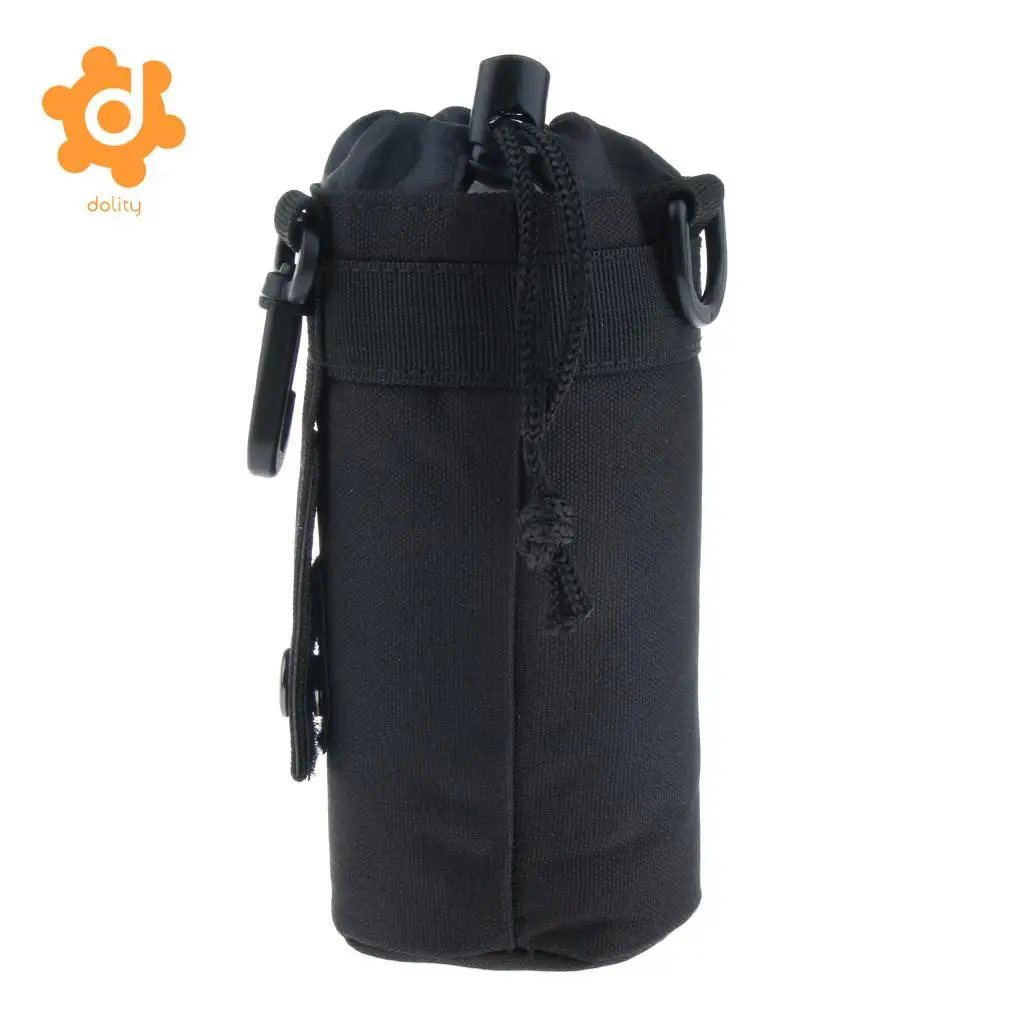 Бутылка для воды рукав сумка чайник держатель с Molle системы подключения ремень для велоспорта Открытый путешествия Кемпинг Туризм - Цвет: black