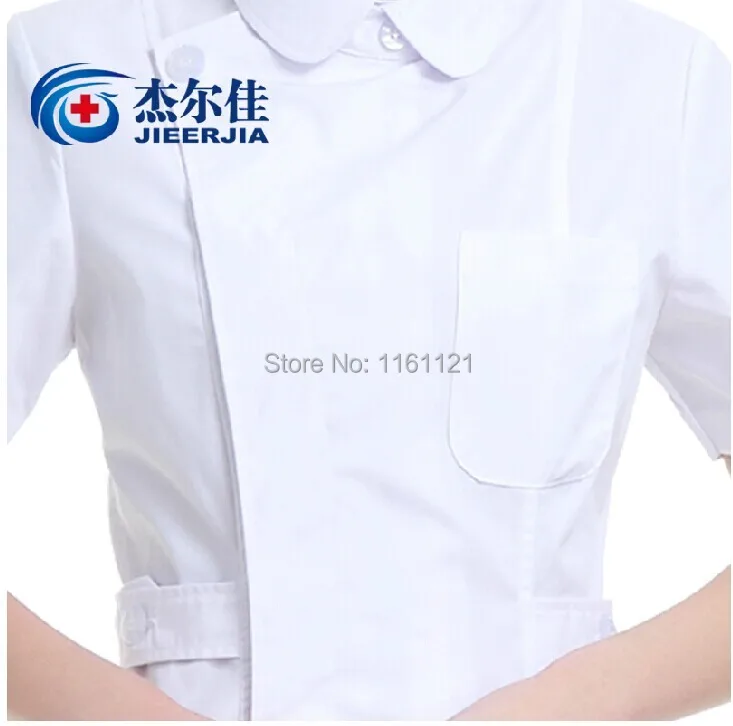 2015 New Limited Women Woven Summer Women's Nurse Working Uniform for Work In Hospital Lab Coat Long Gown Short Sleeve Color |