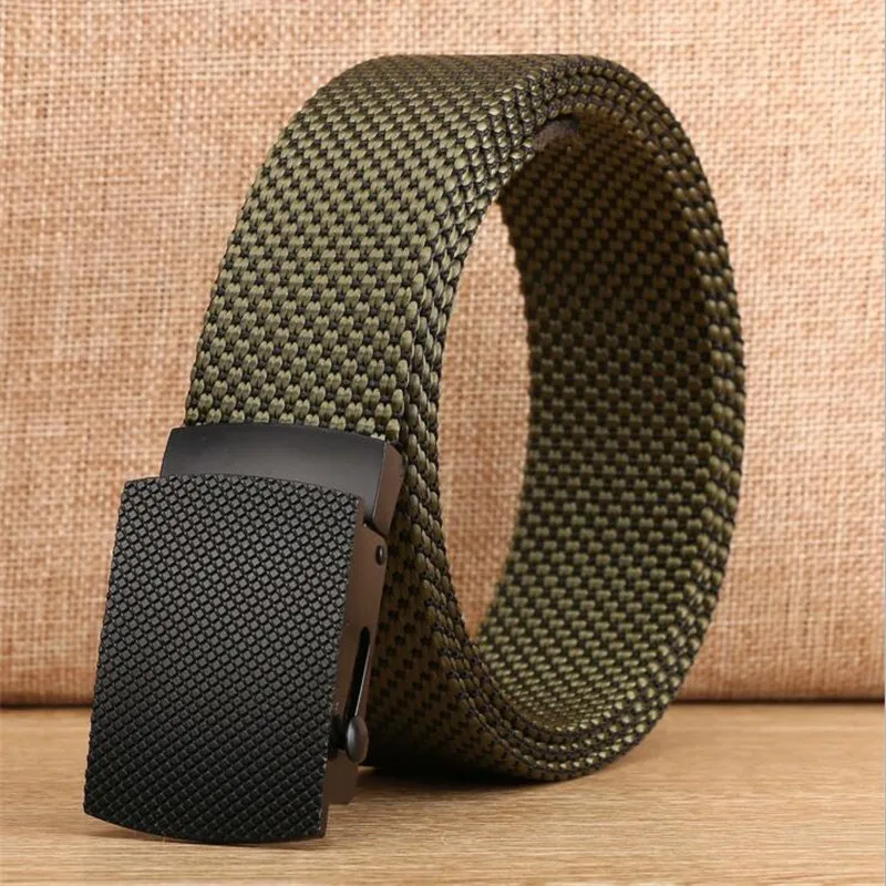 LannyQveen Fashion Buckle Canvas Nylon Belt High Male Army Tactical Belt Outdoor Military Belts for men Quality