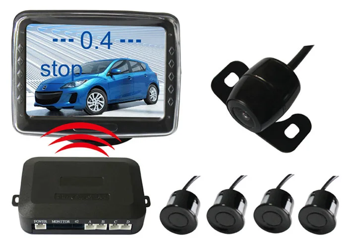 

Беспроводной видео Датчик парковки + дисплей 3,5 + камеры Беспроводная система заднего вида, система заднего вида, видео Датчик парковки