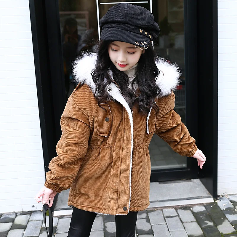 

New Girls Winter Autumn Jacket Thick Outerwear Kids Coat Warm Children's Jackets Cotton Infant Clothing Hooded Jacket