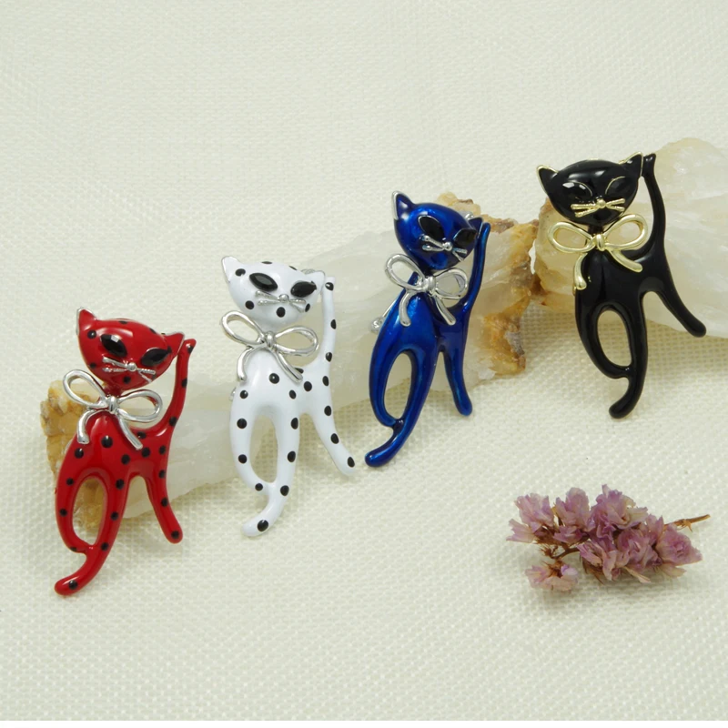 WXJCAN speckle and black cat Милая брошь галстук-бабочка значок и размер 55 мм * 25 | Украшения