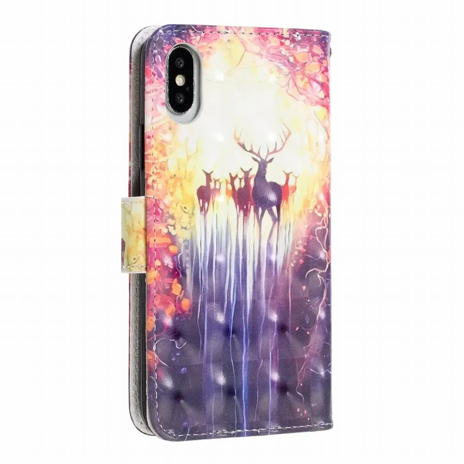Роскошный телефонный флип-чехол для apple iPhone X XS XR 11 Pro Max 6 6S 7 8 Plus, чехол-подставка, окрашенный мужской женский кошелек E16F