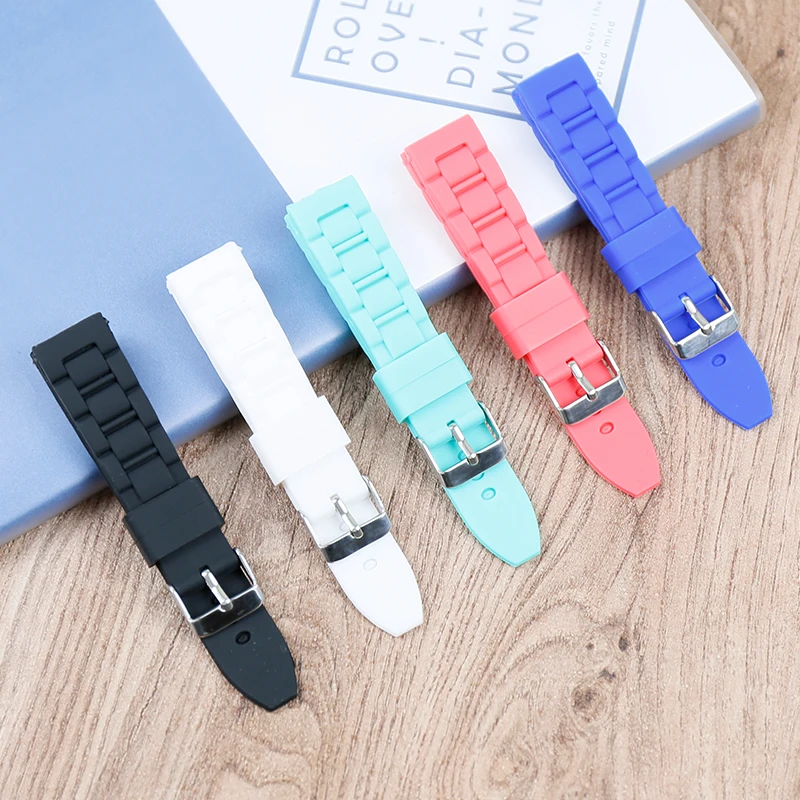 

Men's Watch Accessories Silicone Strap 20mm (18mm Buckle) Waterproof and Breathable Women's Strap for All Brands