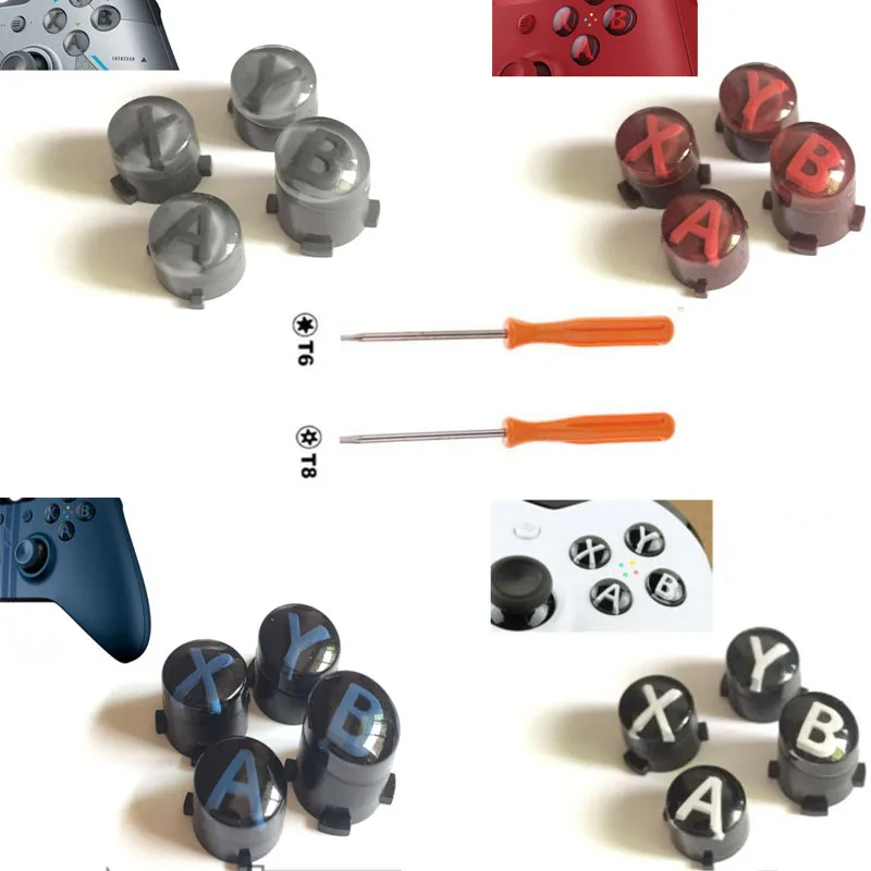 

Custom For Xbox One Slim Elite Controller ABXY button Kit Bullet Buttons Repair Parts Mod Kit Replacement W/ T8 T6 Screw Driver