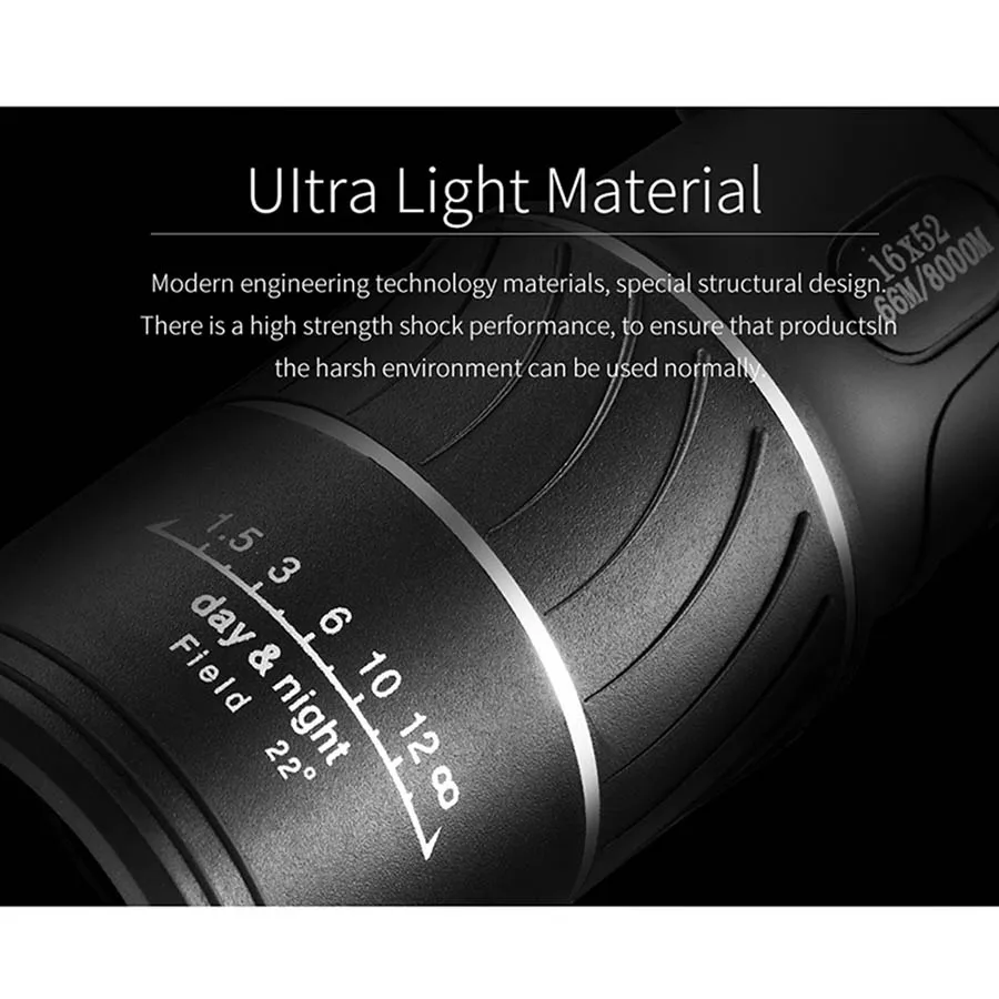 

16X52 Dual Focus Telescope Lens Mobile Phone Camera Zoom Telephoto Lens Night Vision Camping Outdoor Fishing Travel with Tripod