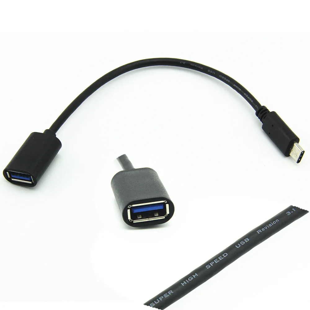 Кабель адаптер для Nexus 6P/5X Lumia 950 950XL Apple Macbook 12 черный Тип C OTG кабель 23 см USB3.1 Type к USB A 3