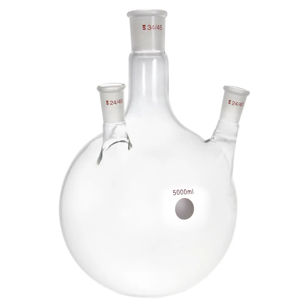 

5L Round Bottom 3-Neck Flask with 24/40 and 34/45 standard taper joint