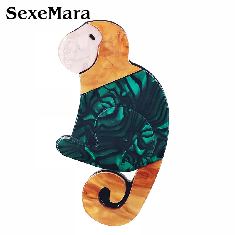 SexeMara новый милый акриловый обезьяна бруш для женщин Девушка Смола животное брошь