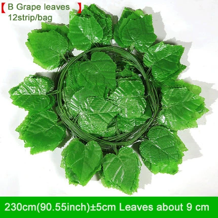 20 big leaves Зеленый плюща виноградные листья лоза Искусственные Поддельные Висячие лоза растение листья гирлянда домашний сад украшение стены зеленое украшение - Цвет: 20 big leaves