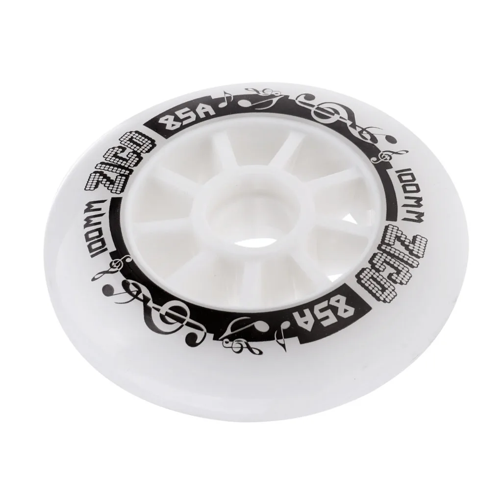 White 100mm Уличные ПУ роликовые коньки Замена колеса гоночные скоростные колеса 4 цвета 90-110 мм - Цвет: White 100mm